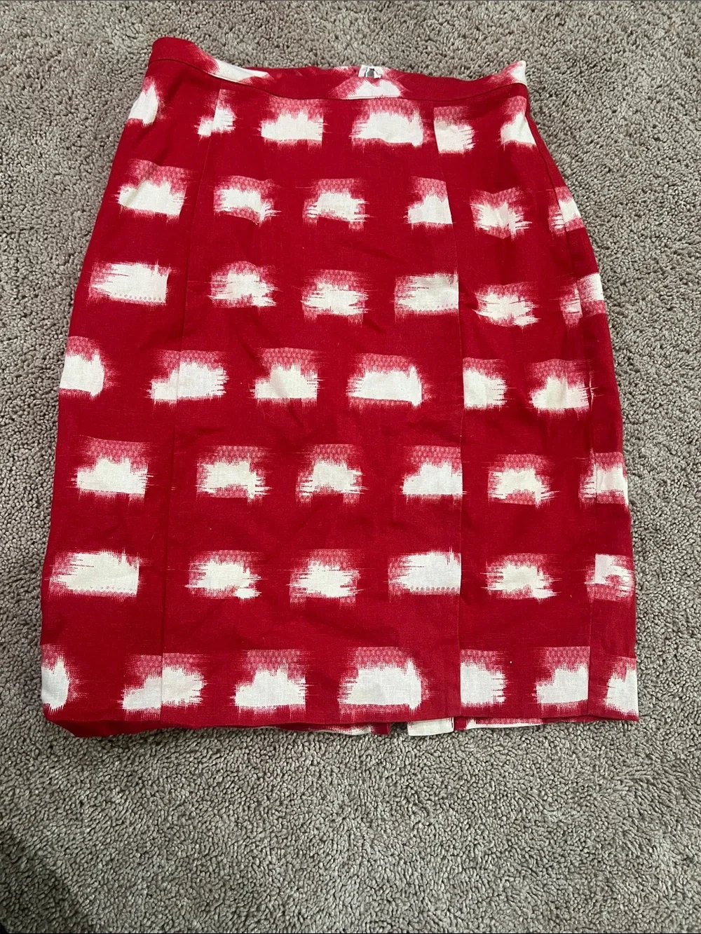 Anthropologie Corey Lynn Calter Red & White Ikat Pencil Skirt